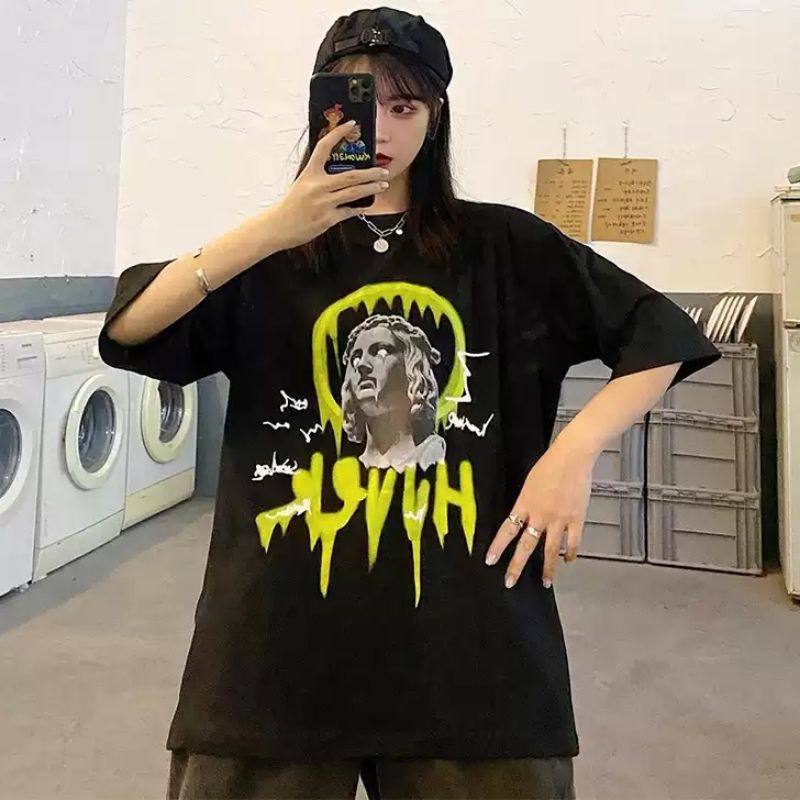 Áo thun tay lỡ nam nữ, áo phông unisex form rộng chất cotton mát mịn thấm hút mồ hôi hình đầu | BigBuy360 - bigbuy360.vn