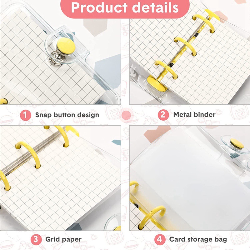 Bộ 5 Túi Đựng Giấy Trong Suốt Mini 3 Vòng Tiện Dụng