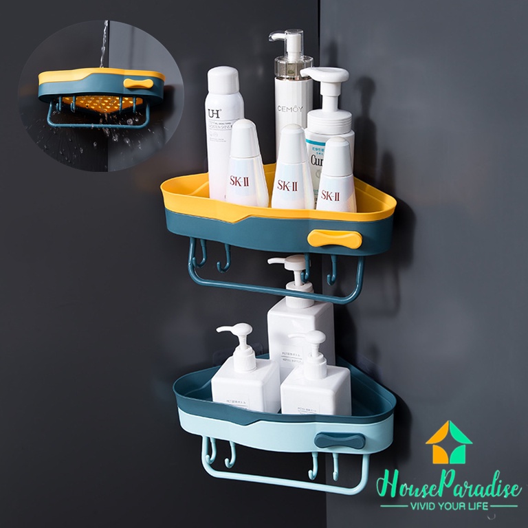 Kệ Đựng Đồ Dùng Hình Tam Giác Gắn Góc Tường Tiện Dụng Cho Nhà Bếp