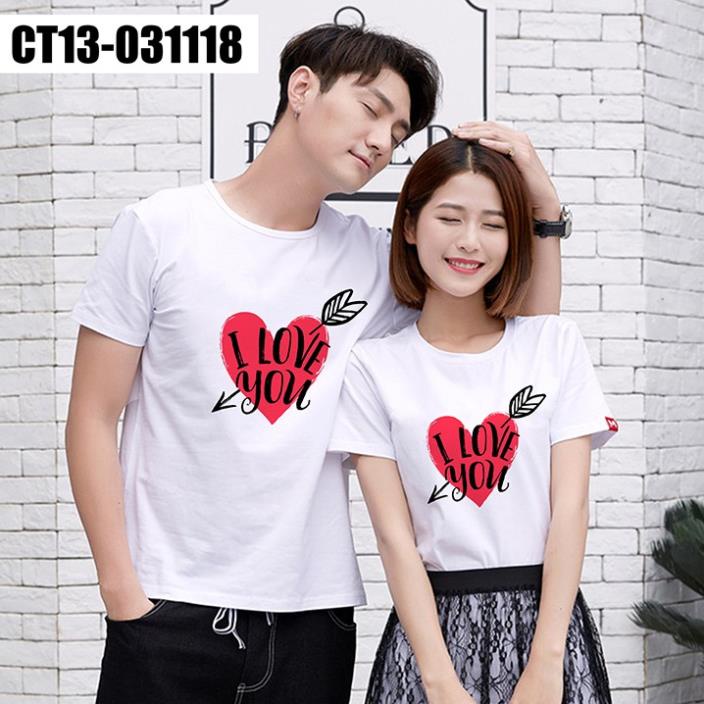 Áo Thun Cặp Áo Đôi Trái Tim I Love You Big Size - giá lẻ 1 cái