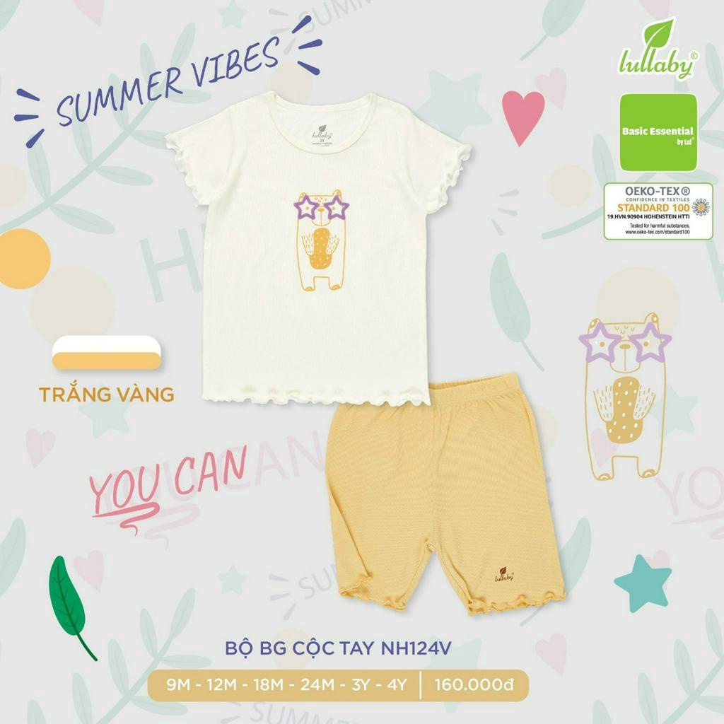 Bộ cộc tay trẻ em chất cotton họa tiết động vật đáng yêu cho bé NH123V/NH124V Lullaby