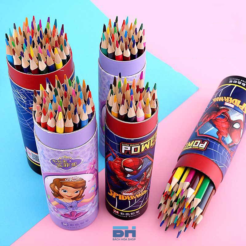 Combo 12 Bút chì kèm Gọt, hộp bút hoạt hình ngộ nghĩnh, dễ thương (logo hộp khác nhau theo từng lô hàng) - Hàng loại 1