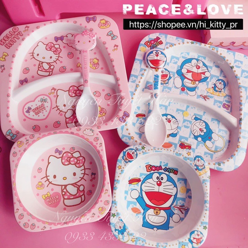 Chén dĩa muỗng Hello Kitty - Doremon Doraemon