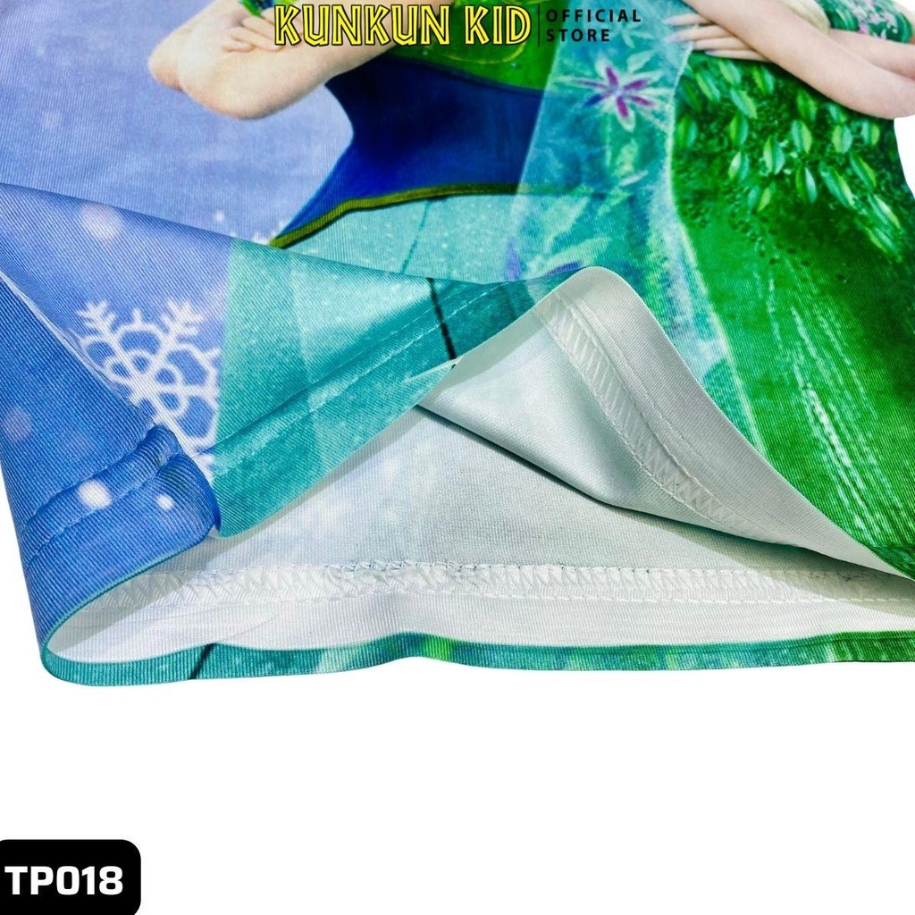 Đồ bộ bé gái công chúa elsa tím cộc tay size từ 10-40kg Kunkun Kid TP018 thun lạnh cao cấp