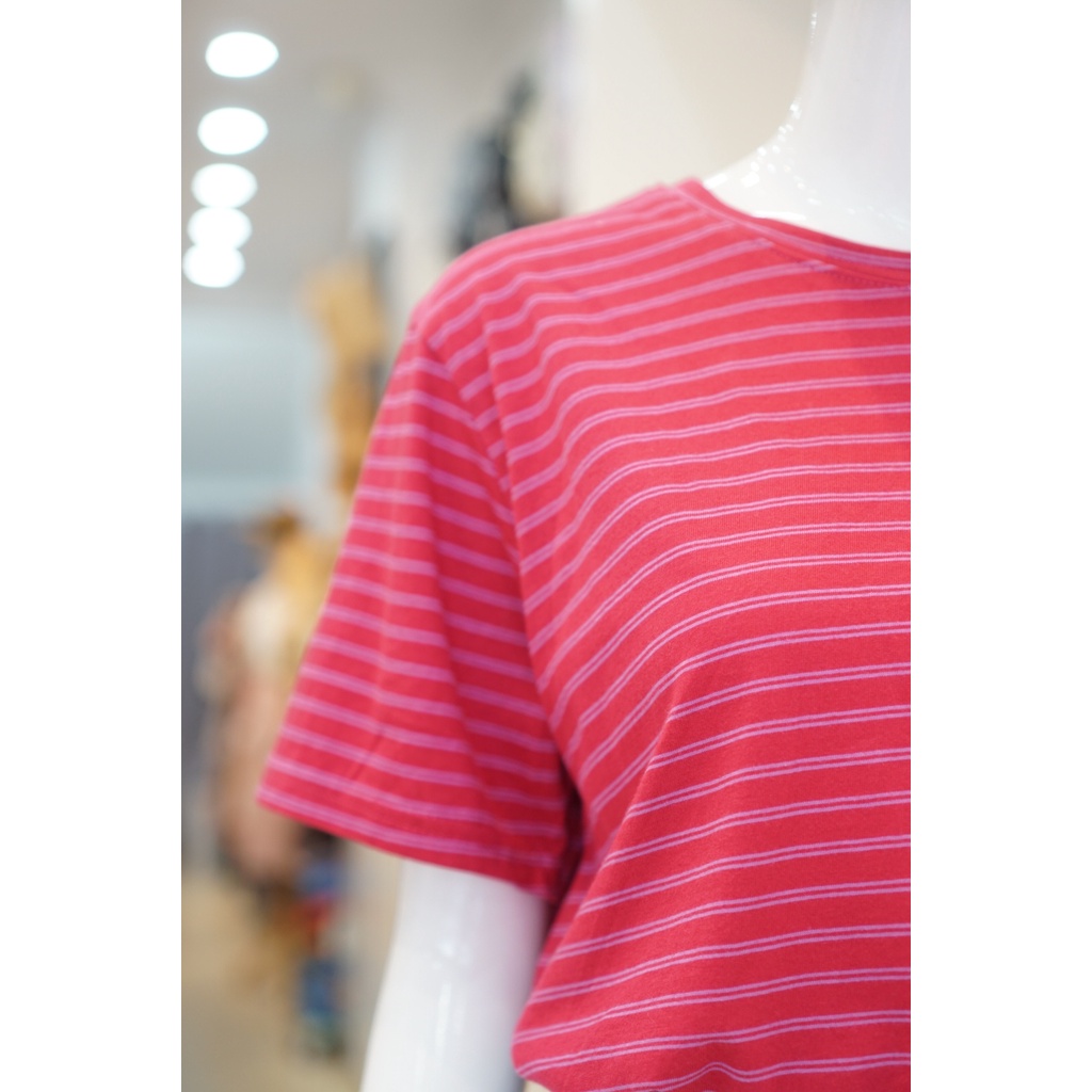 Áo Thun Sọc Cotton 144 Hồng sen đậm