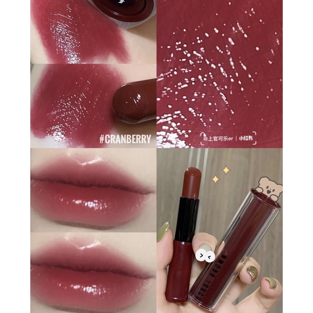 Bobbi Brown Jelly Sticks, màu 1 Cranberry 4 Lilac 6 Candy Apple, son nhiều chất dưỡng, lên màu khá chuẩn