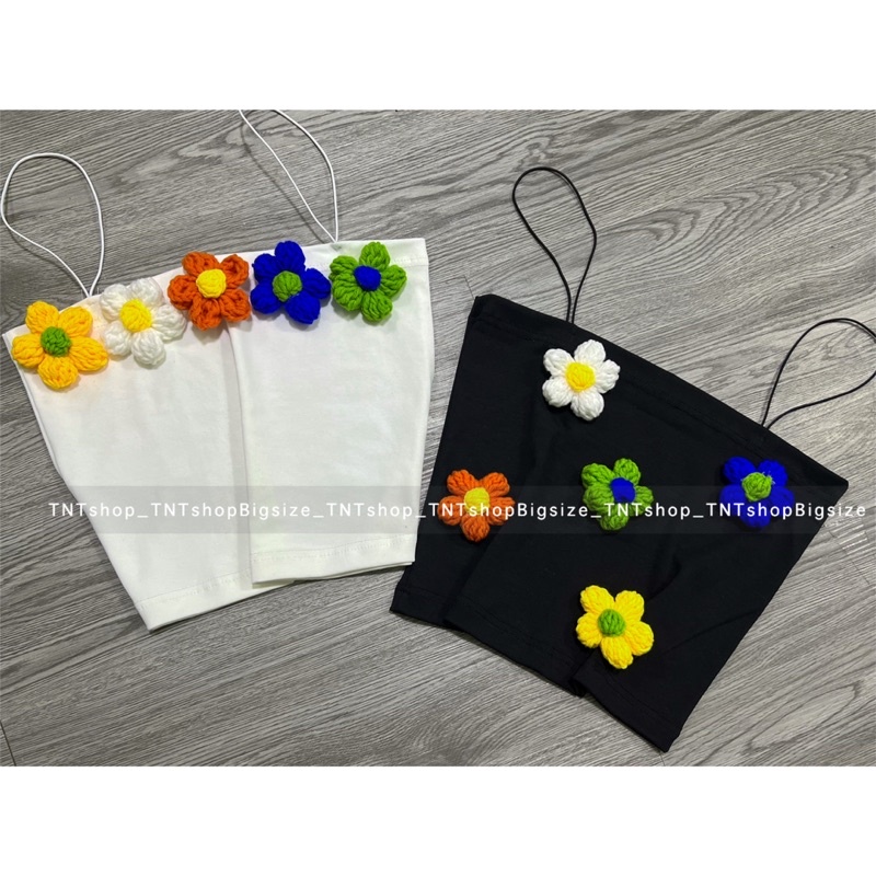 ÁO CROPTOP 2 DÂY PHỐI HOA