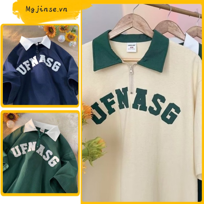 Áo Polo Tay Ngắn Dáng Rộng In Chữ Màu Sắc Retro Phong Cách Hàn Quốc Dành Cho Nam Và Nữ Áo Thun Nam Form Rộng Có Cổ Áo Polo Nam Áo Thun Nam Form Rộng Áo Cặp