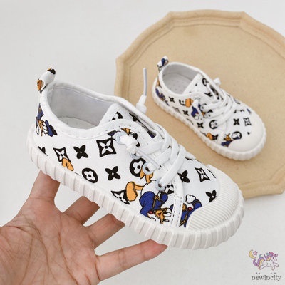 Giày canvas in hình phong cách Hàn Quốc đáng yêu cho bé