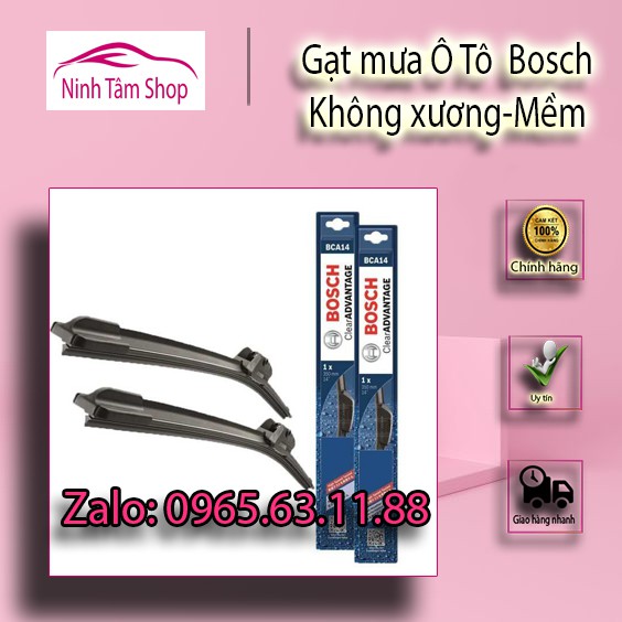 Gạt mưa Ô Tô  Bosch Không xương ( mềm ) vỏ xanh dương