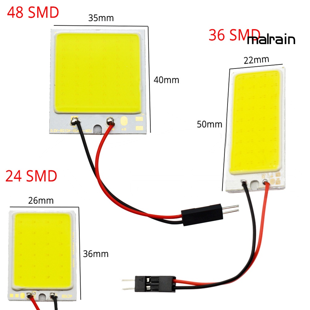 Đèn LED T10 12V COB 24/36/48 SMD Gắn Trần Xe Hơi Chuyên Dụng