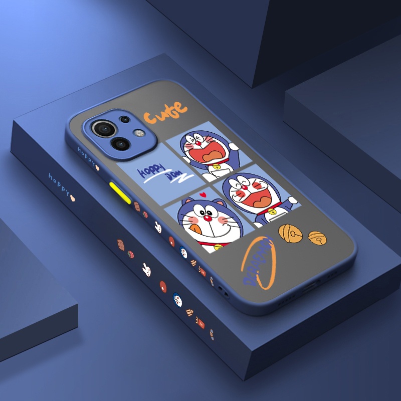 Ốp Điện Thoại Trong Suốt Mặt Nhám Chống Rơi Họa Tiết Doraemon Cho Xiaomi 11 Lite 4G 5G Ne 11 Pro 11 Ultra