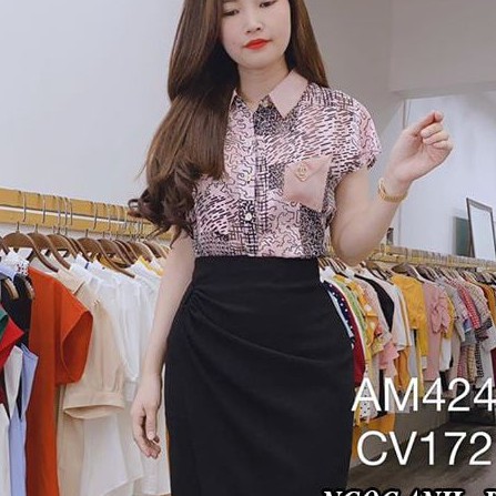 Áo Sơ Mi Công Sở - LELY- A587 - Cổ Kính Voằn Hồng,Tay Cánh Tiên