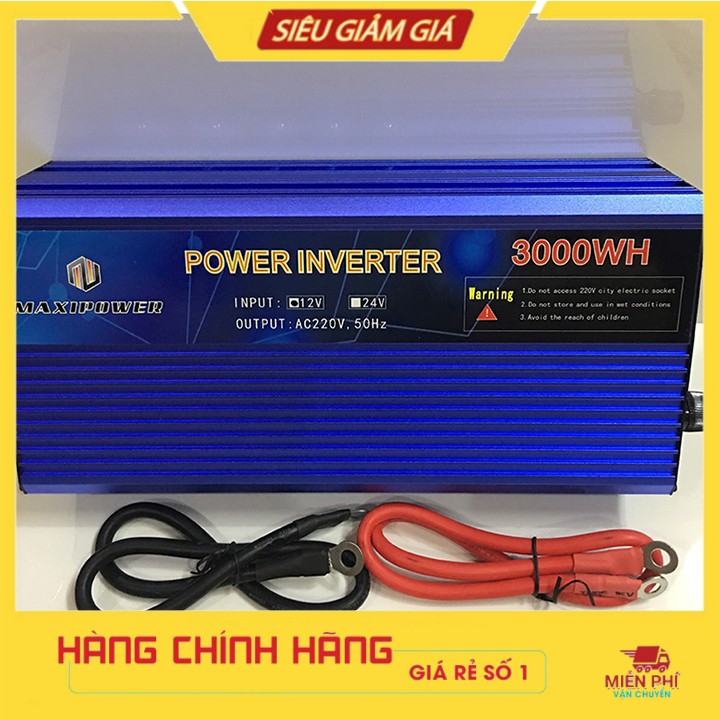 Bộ Đổi Nguồn 12V Lên 220V 3000W