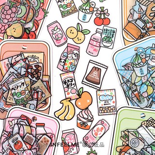(ST037) Set sticker hình đồ ăn nhiều mẫu x40 cái