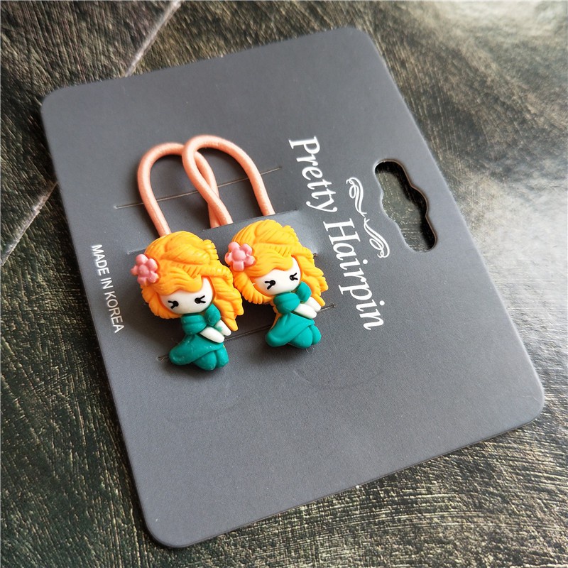 Set 2 dây buộc tóc co giãn dễ thương cho bé gái