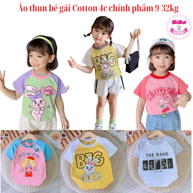 Áo thun siêu cá tính cho bé gái từ 09-28kg, Áo cộc tay chất cotton cho bé in nhiều hình dễ thương