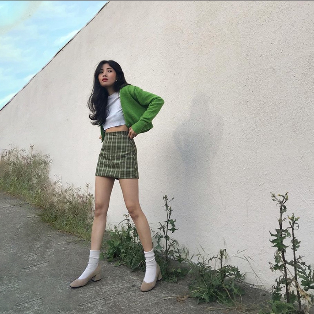 Chân Váy Nữ Lưng Cao Họa Tiết Caro Thời Trang | BigBuy360 - bigbuy360.vn