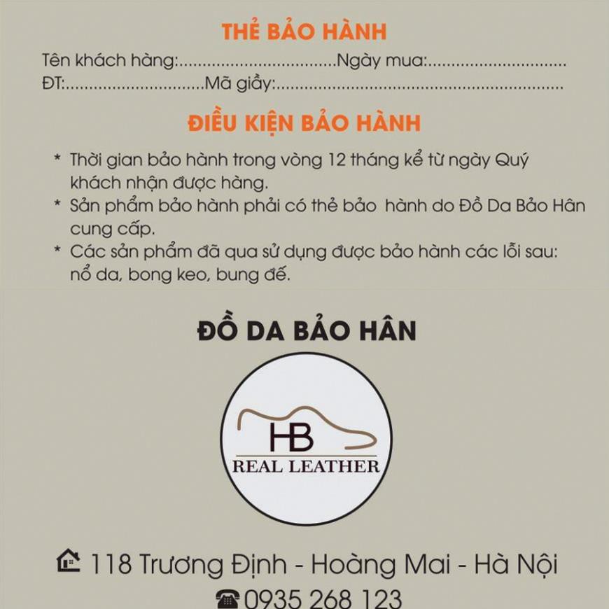 Giày Tây Nam Không Dây, Da Bò Kèm Thẻ Bảo Hành 12 Tháng Mã D08