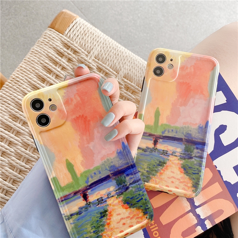 Ốp điện thoại họa tiết tranh sơn dầu cho iPhone 7/8 Plus / X / XS / XR / XS MAX / 11/11 PRO / 11 Pro MAX / SE2 | BigBuy360 - bigbuy360.vn