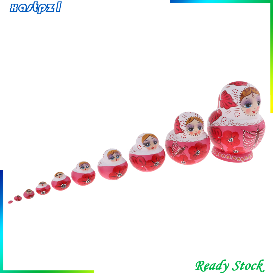 Bộ 10 Búp Bê Nga Matryoshka Bằng Gỗ