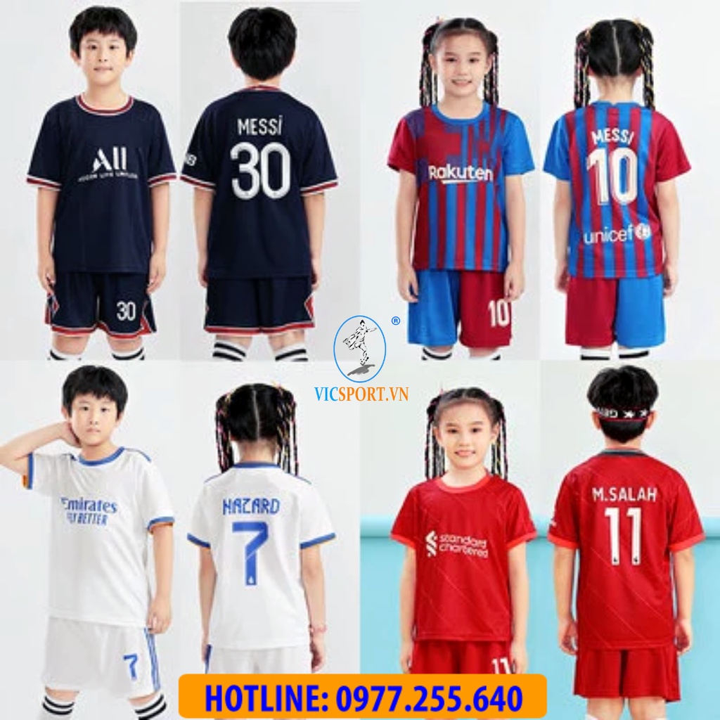 Áo Bóng  Đá, Áo Đá Banh Trẻ Em  CLB PSG Vải Thun Lạnh Thoáng Mát Cho Bé - Vicsport