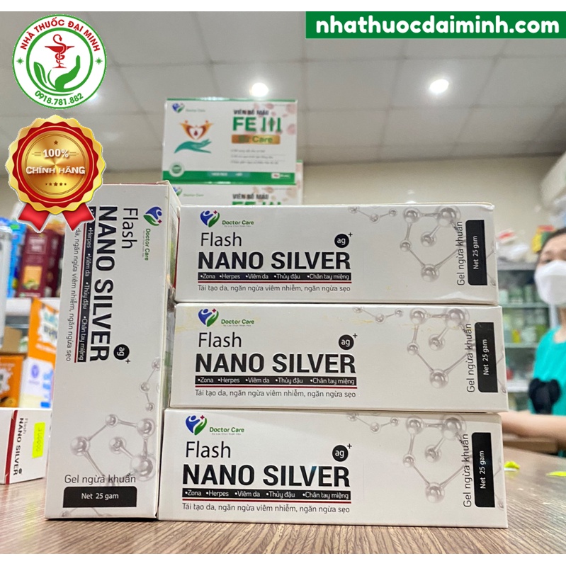 [Ảnh Thật] Gel Bôi Da Nano Bạc Flash Nano Silver 25g