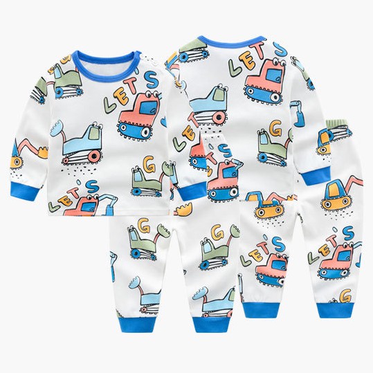 Set đồ ngủ dài in họa tiết hoạt hình dễ thương cho bé