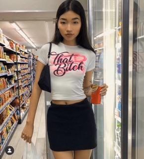 Áo croptop THAT BITCH ( kèm anh that)