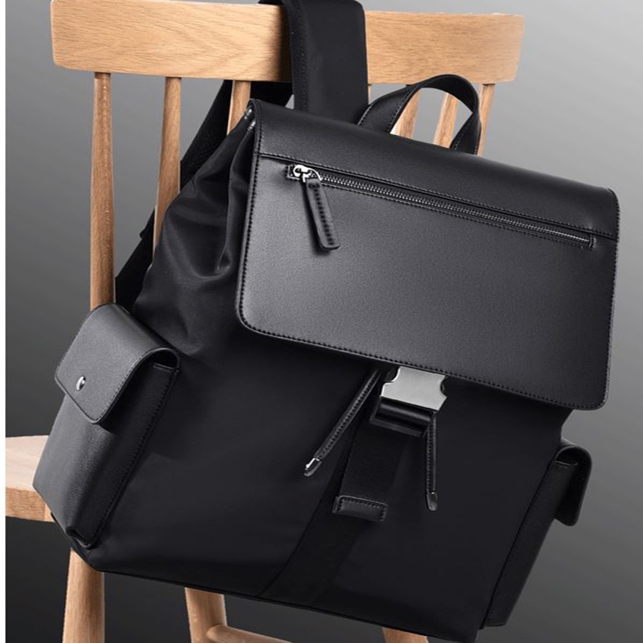 Balo thời trang unisex, balo da nam siêu bền, cặp sách đi học Kanibu nhiều ngăn đựng