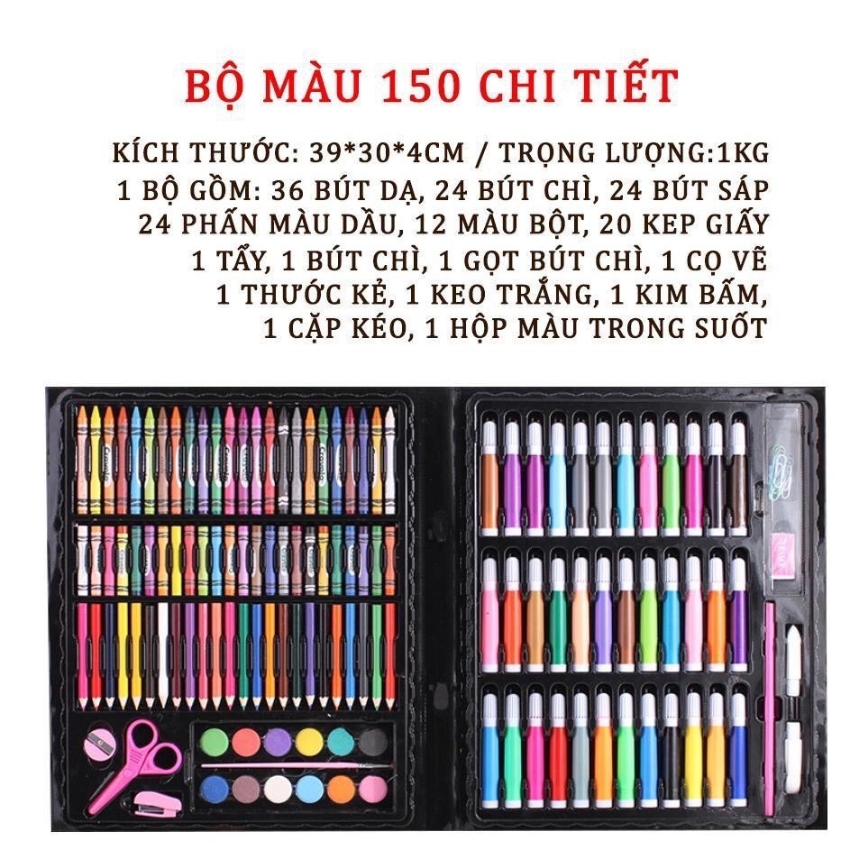 Free Ship ] Hộp Màu Thủ Công 150 Chi Tiết Cho Bé Yêu