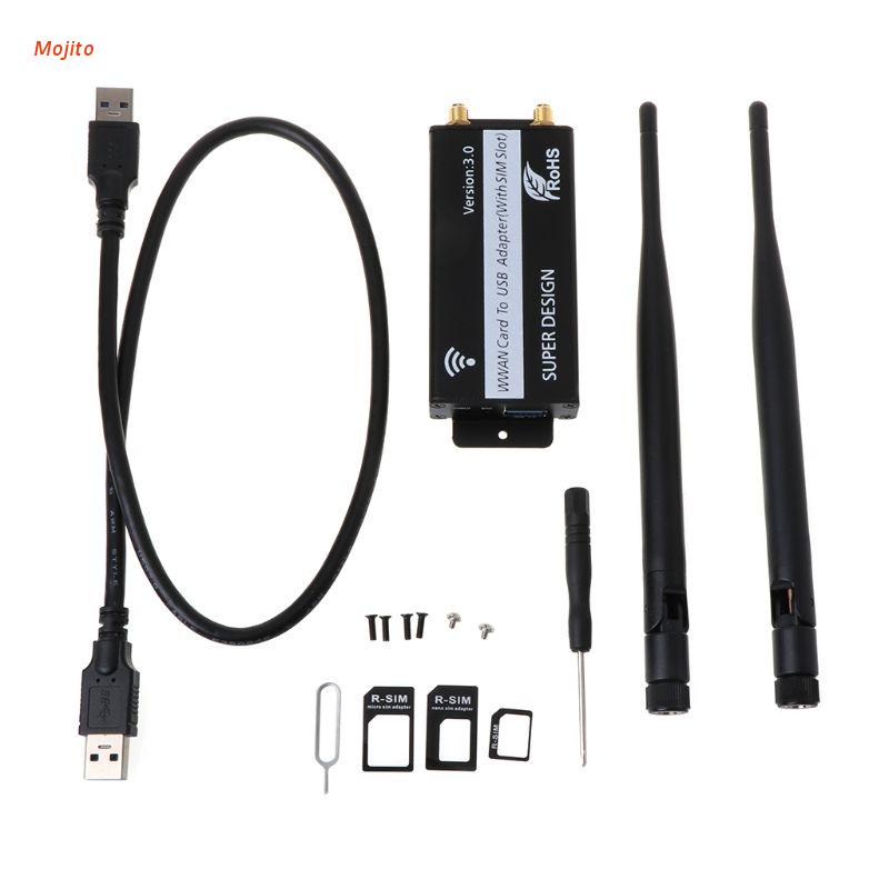 Bộ chuyển đổi NGFF M.2 sang USB 3.0 có khe đựng sim cho mô đun WWAN/ LTE/ 4G