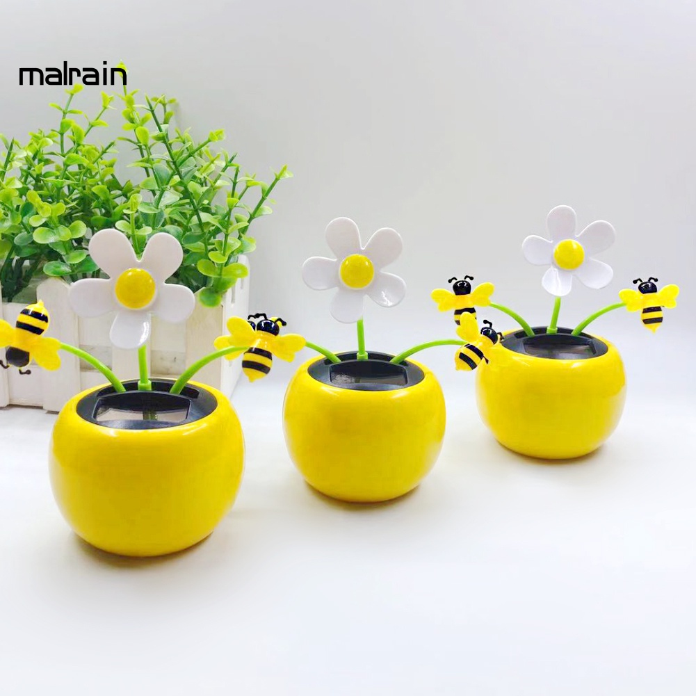 Chậu hoa nhựa dùng năng lượng mặt trời trang trí xe ô tô sáng tạo