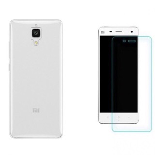 Combo kính cường lực + ốp silicon Xiaomi Mi4