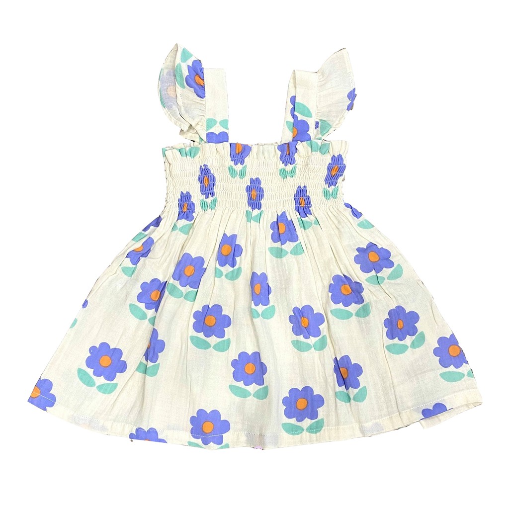 Đầm vải thô xuất hàn Laughing Child cho bé gái 1-5T D3105