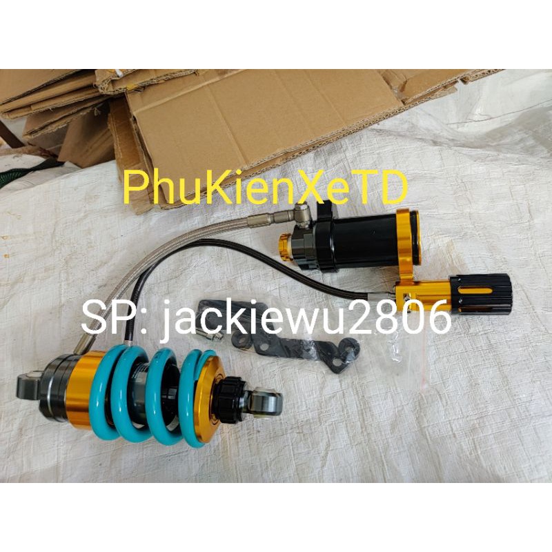 Phuộc Nitron lông đền vàng 2 bình dầu xoay 360 độ gắn exciter 10 11 135 150 155