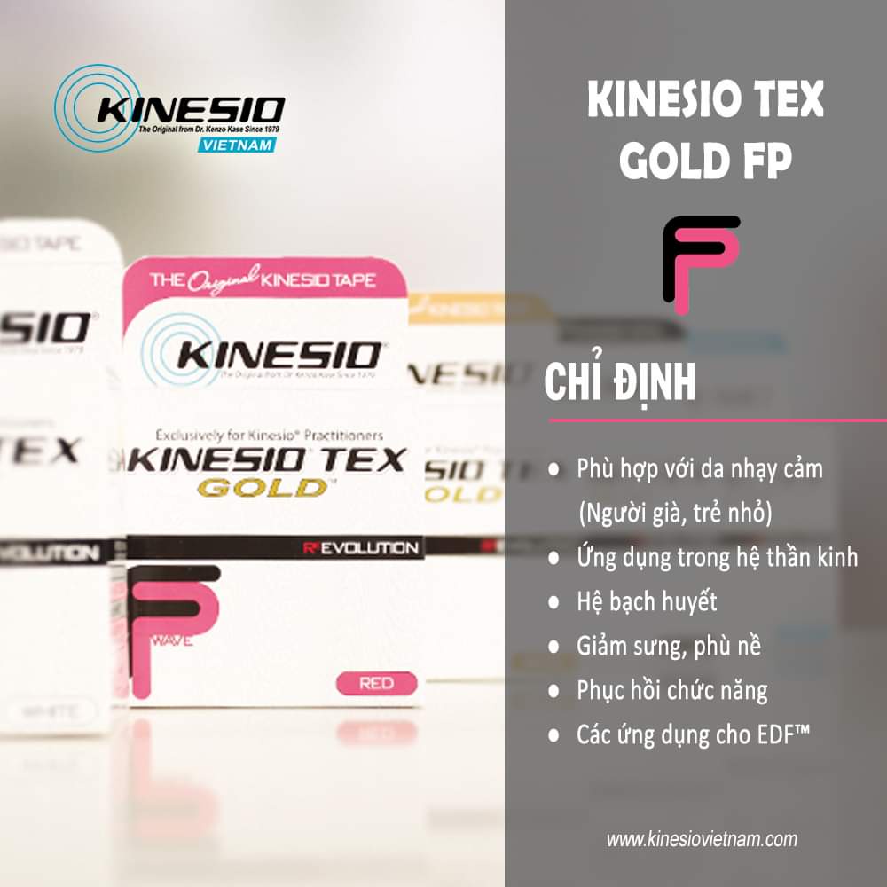 [CHÍNH HÃNG] Băng Keo Thể Thao Kinesio Tex Gold FP 5cm x 5m - Hỗ Trợ Vận Động, Chấn Thương &amp; Hồi Phục Cơ Khớp