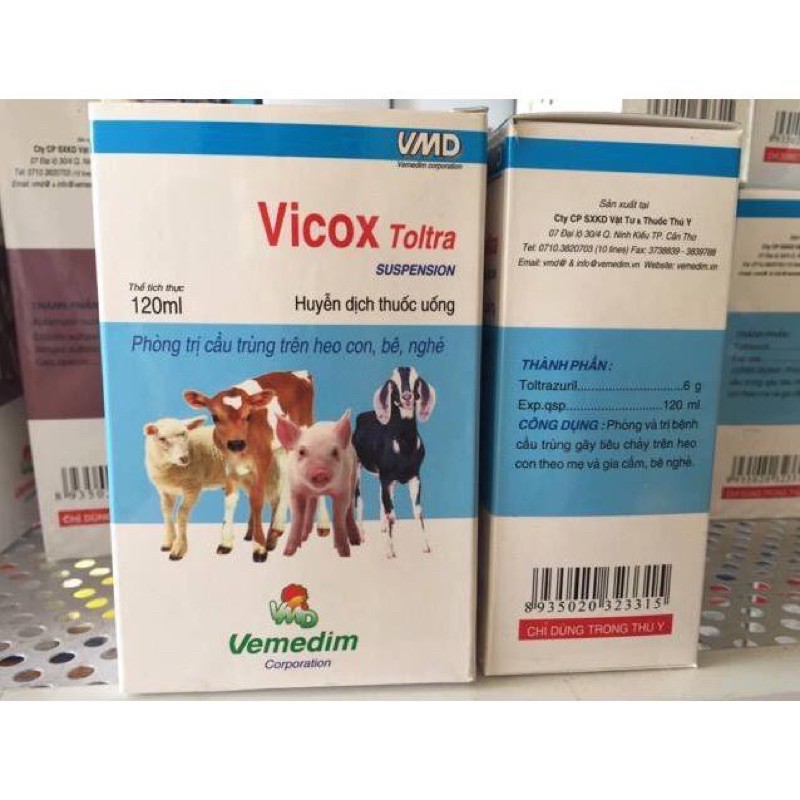 Phòngtiêu chảy trên gia súc Vicox-Toltra , Vemedim