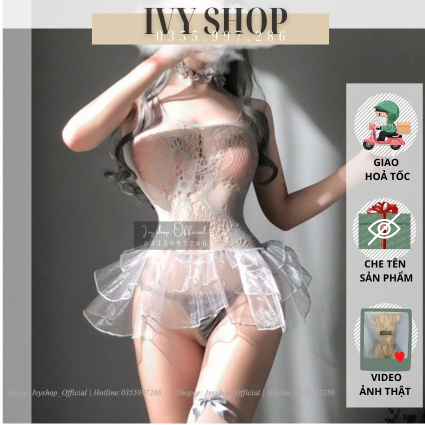 Váy Ngủ Sosplay Sexy Cô Gái Thượng Hải Chất Voan Mềm Mại Cao Cấp - SXV003 - Đầm ngủ Sexy Chéo Dây