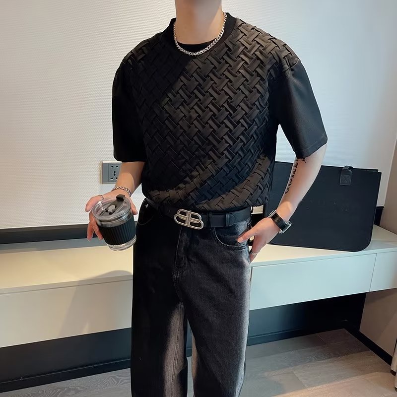 Áo Thun Tay Ngắn Cổ Tròn Dáng Rộng Thời Trang Mùa Hè Cho Nam Giới Có 2 Màu Size M-2XL