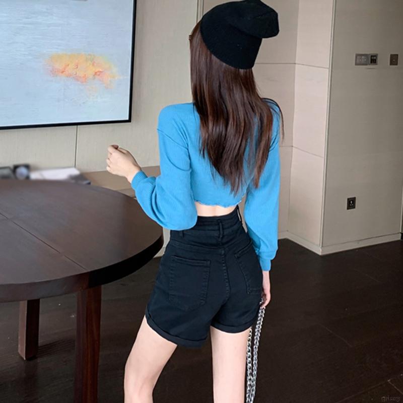 Áo Croptop Cột Dây Màu Trơn Phong Cách Hàn Quốc Quyến Rũ