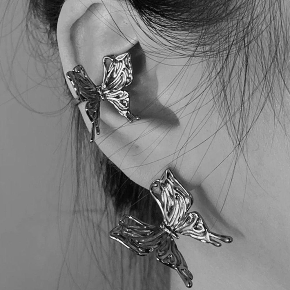 Bông Tai Dạng Kẹp Hình Bướm Phong Cách Hàn Quốc Đơn Giản Cho Nữ