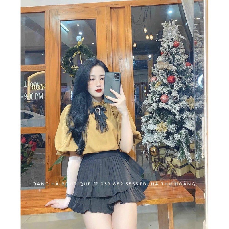 ÁO THÔ KIỂU TAY BỒNG NƠ REN MS15000