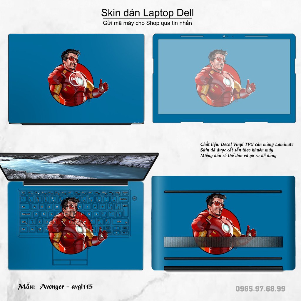 Skin dán Laptop Dell in hình Avenger _nhiều mẫu 2 (inbox mã máy cho Shop)