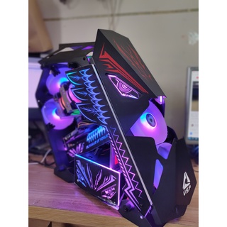 Vỏ case gaming vsp es3 esport sẵn 5 fan led - new box