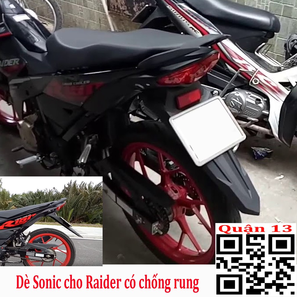 Đuôi Dè Sau (Chắn Bùn) Kiểu Sonic dành cho Winner 150/ Exciter 150cc / Raider Fi/ Satria Fi