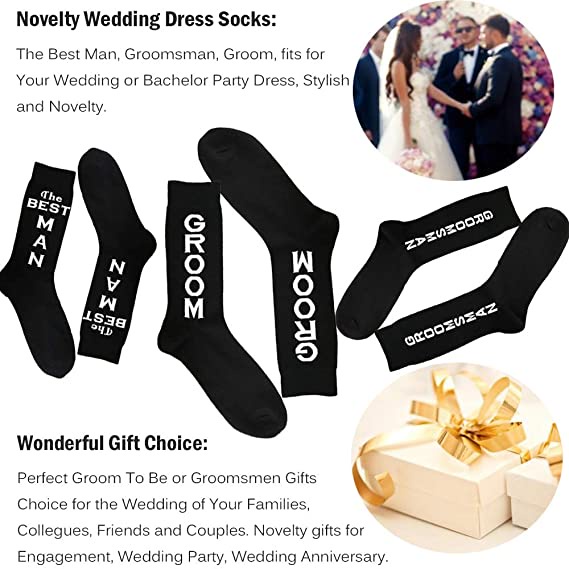 Vớ Cotton Mềm Mại Thoáng Khí In Chữ Groom Màu Đen Cổ Điển Cho Nam