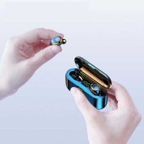 Tai nghe bluetooth 5.0 bản Quốc tế F9 Tai nghe không dây -cảm ứng Thích hợp cho mọị điện thoại - sạc dự phòng 2500mAh