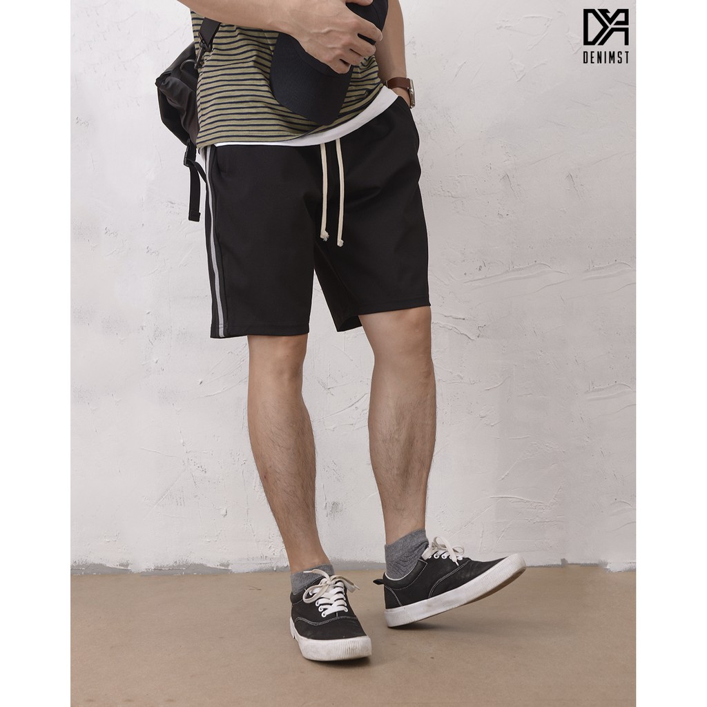 Quần short nỉ sọc DENIMST chất liệu 100% cotton co dãn 4 chiều, đanh chất, mềm mại, form suông 255 | BigBuy360 - bigbuy360.vn