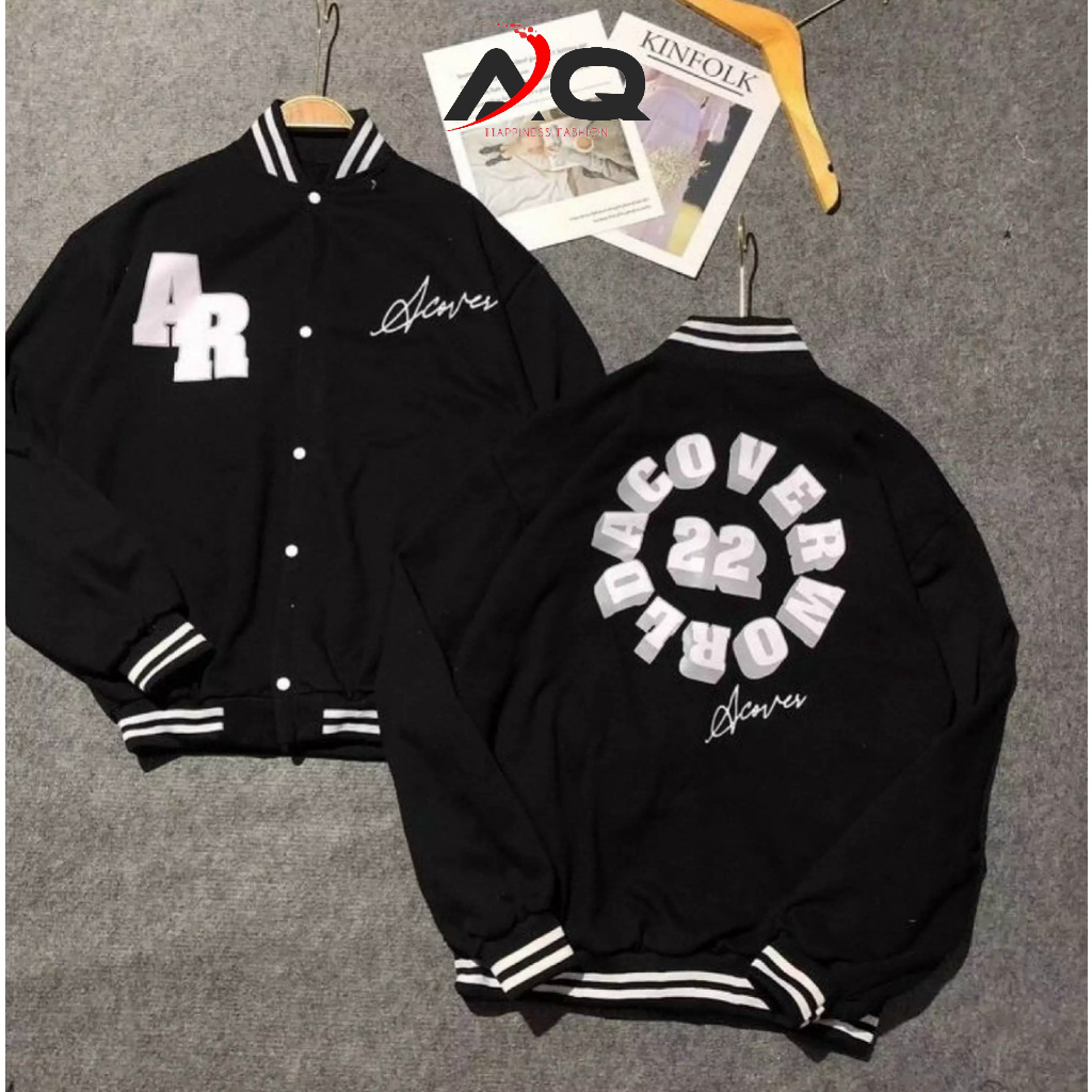 Áo bomber Áo khoác nỉ bomber Cardigan cài nút Cotton cao cấp trần bông dày mịn form Unisex nam nữ 45-65kg